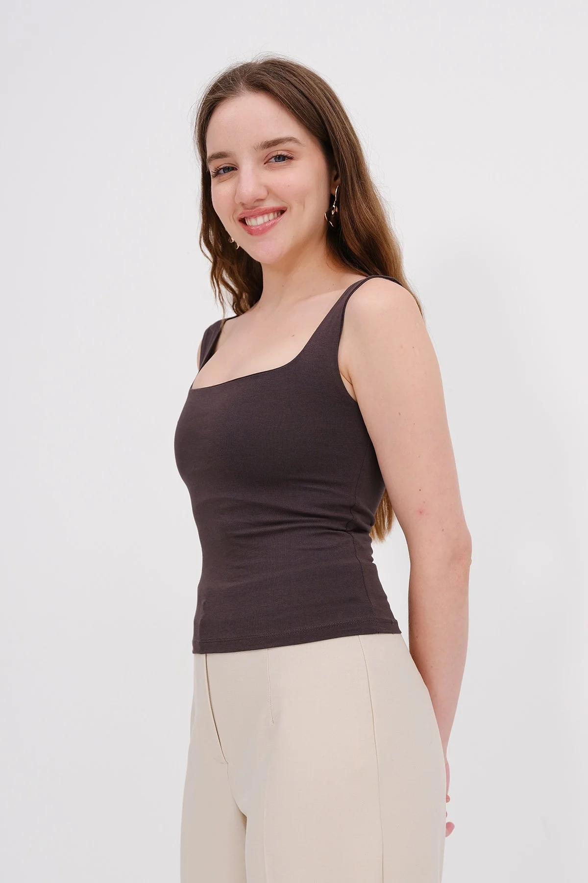 Wide-Strap Square Neck Tank Top - Image 16