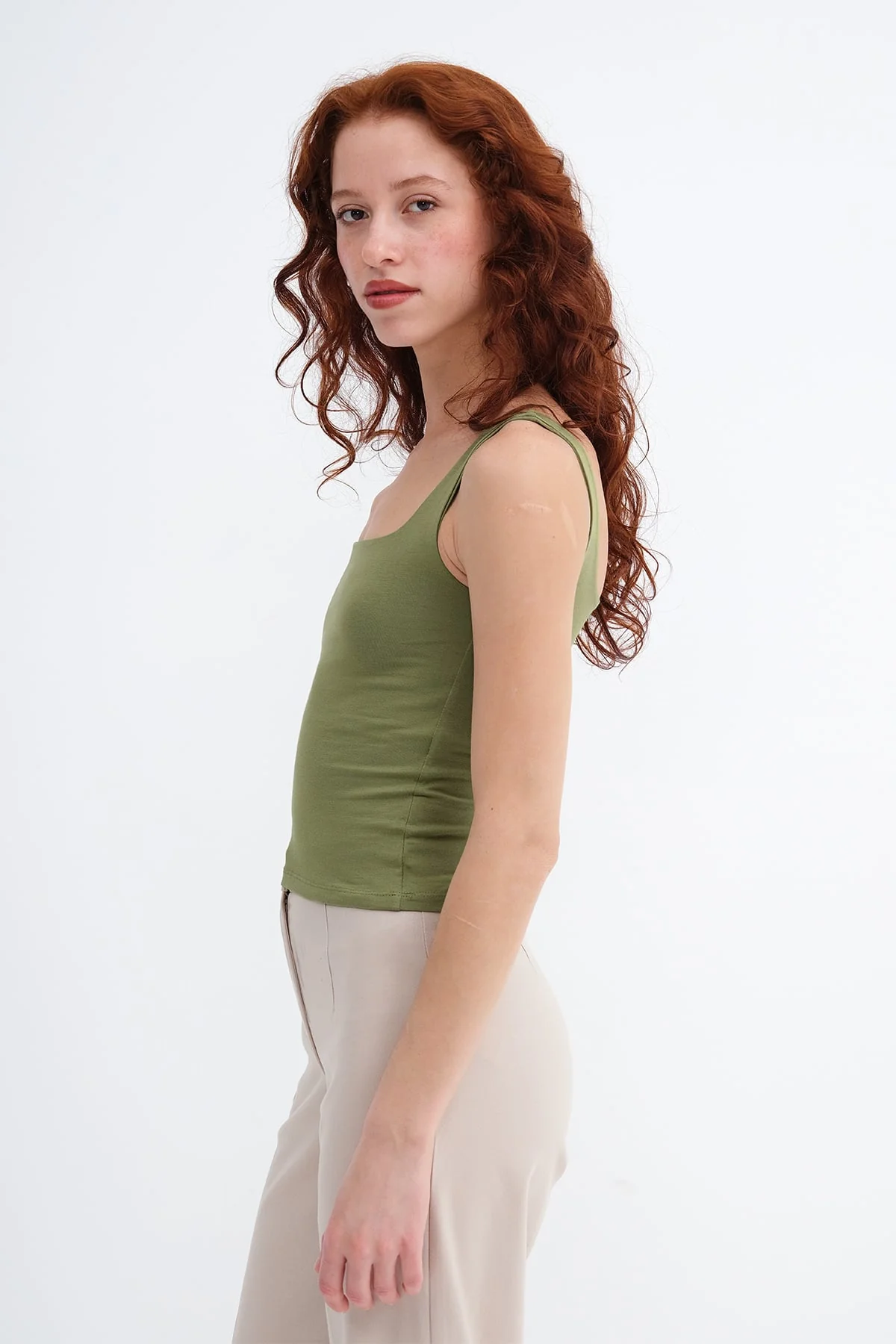 Wide-Strap Square Neck Tank Top - Image 3