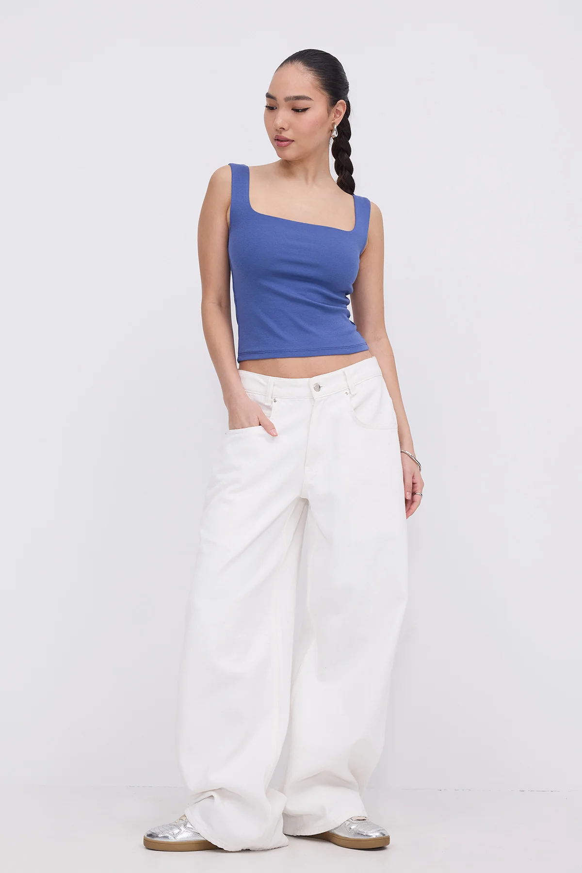 Wide-Strap Square Neck Tank Top - Image 30