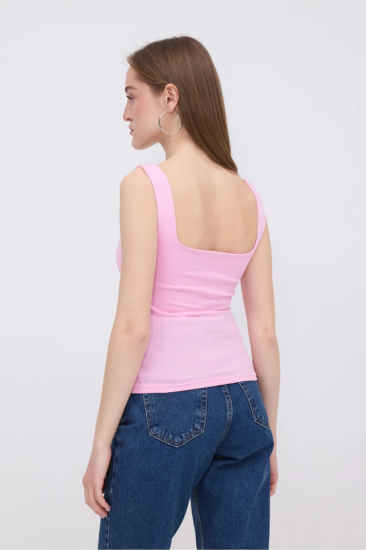 Wide-Strap Square Neck Tank Top - Image 35