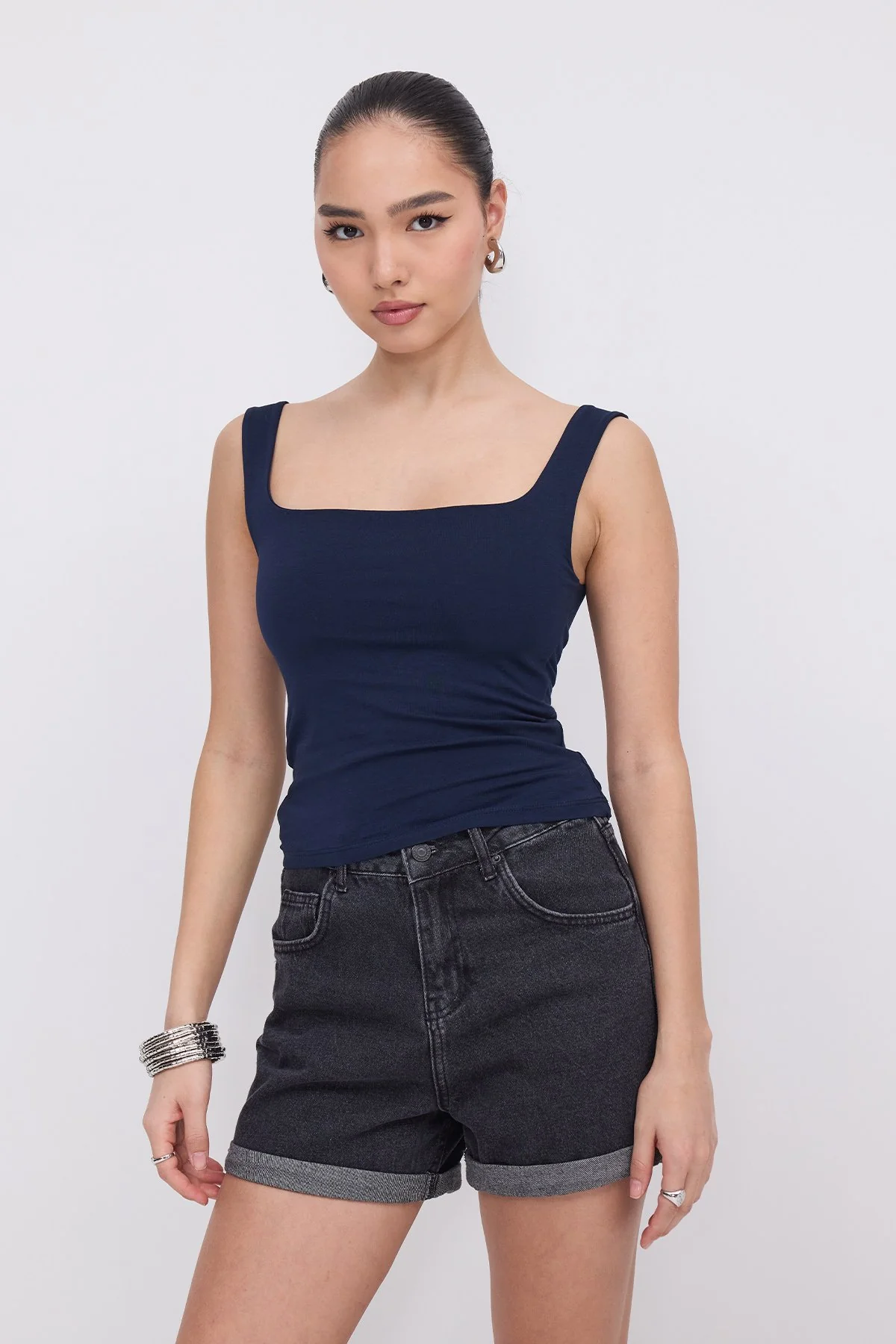 Wide-Strap Square Neck Tank Top - Image 46