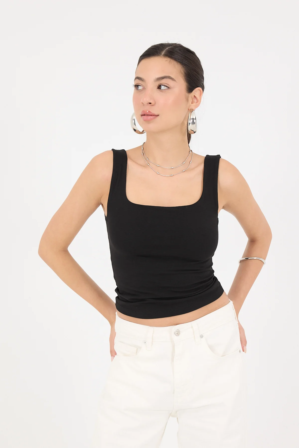 Wide-Strap Square Neck Tank Top - Image 52